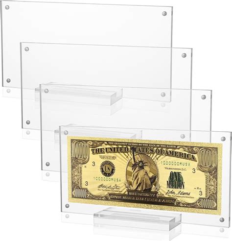 Amazon Oungy 4 PCS Acrylic Dollar Bill Frame Dollar Bill Holder