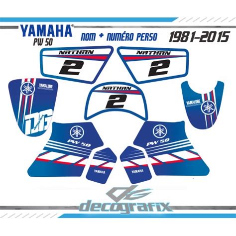 Kit Deco Pw Pw Pw Piwi Blueline Moto Yamaha Decografix Couleur Noms