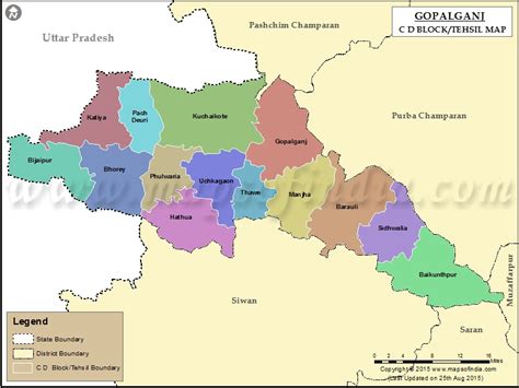 Gopalganj Tehsil Map, Bolcks in Gopalganj