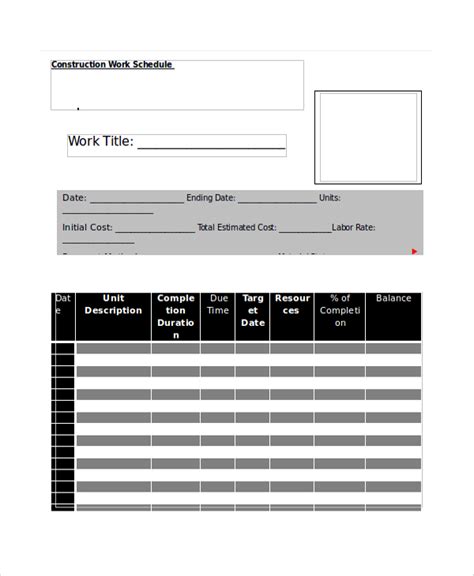 FREE 12+ Sample Work Schedules in PDF | MS Word | Excel