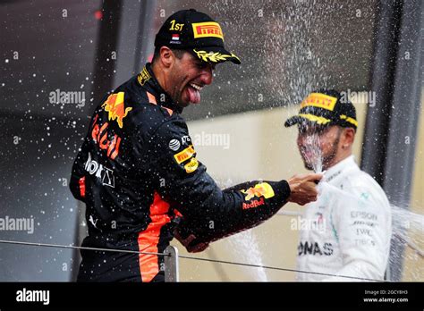 Race Winner Daniel Ricciardo Aus Red Bull Racing Celebrates On The