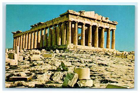 Postcard The Parthenon Athens Greece Ruins Explosion Destroyed Ebay