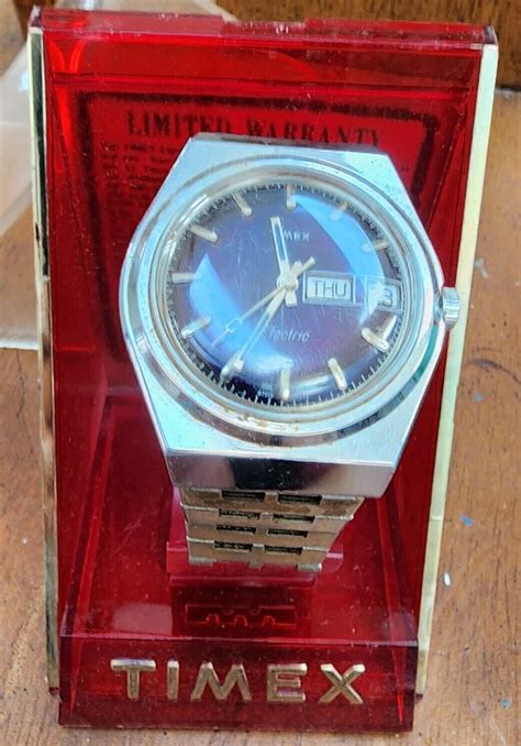 Vintage Timex Electric Backset Mens Watch Waterproof Org Box Values MAVIN