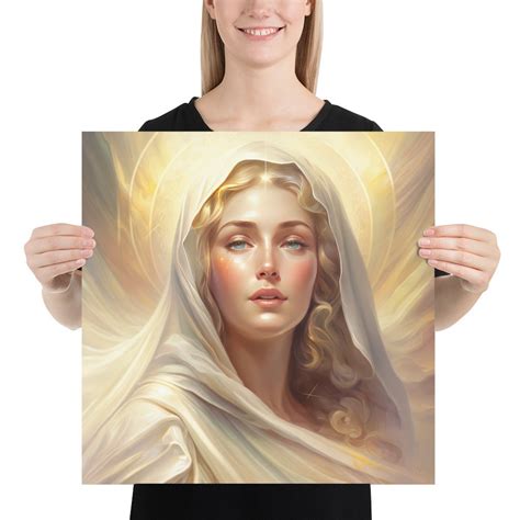 Blessed Virgin Mary Art Print A Stunning Image Of Grace Faith And