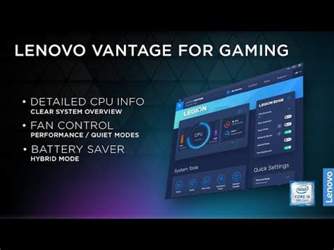 Lenovo Vantage Software User Interface And All Settings Youtube