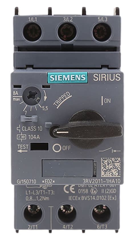 3RV2011 1HA10 Siemens Siemens 5 5 8 A SIRIUS Motor Protection