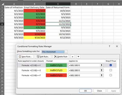 Excel How To Use Conditional Formatting To Progressively Turn Green To Red As The Distance