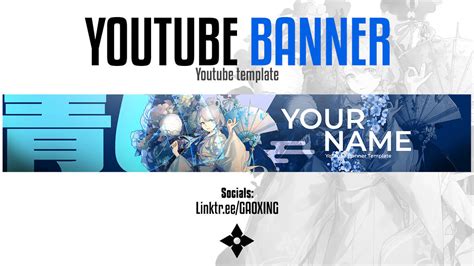 Anime Youtube Banner Template Moshi Gfx By G4ox1ng On Deviantart