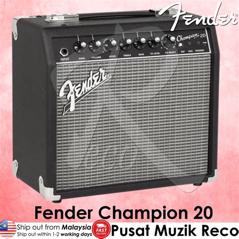 Fender Champion 20 Guitar Combo Amplifier 20w Amp Gitar Elektrik Speaker Shopee Malaysia