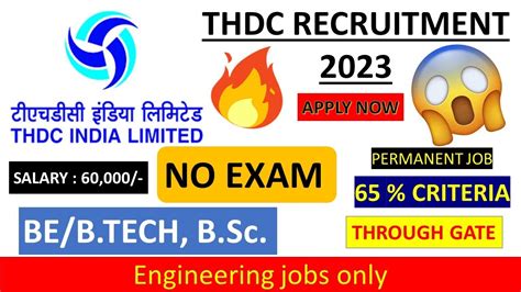 Thdc India Limited Recruitment Senior Engineer Job Updates And