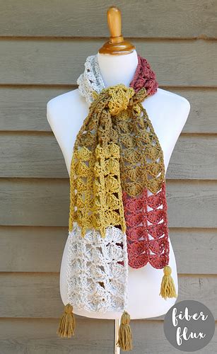 Ravelry Ginkgo Leaf Scarf Pattern By Fiber Flux Jennifer Dickerson