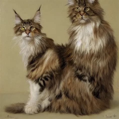 A Realistic Renaissance Oil Painting Of A Maine Coon Stable Diffusion