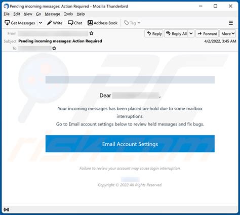 New Incoming Messages Placed On Hold Email Scam Removal And Recovery