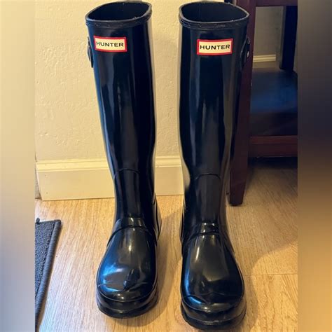 Hunter Shoes Hunter Original Tall Gloss Black Rain Boot Poshmark