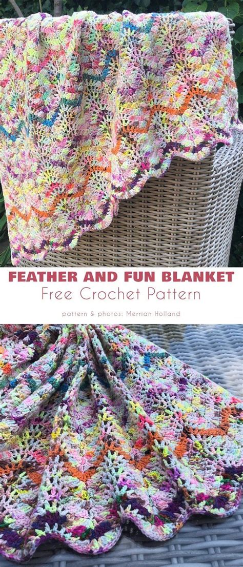 Feather And Fan Stitch Project Ideas Crochet Feather Afghan Crochet