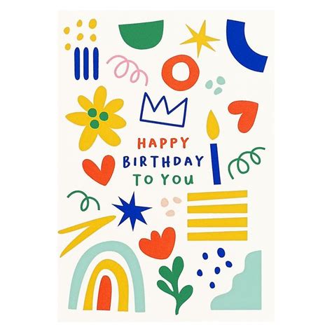 Graphic Factory Happy Birthday Card | Birthday card drawing, Happy ...