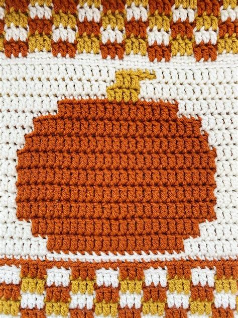 Fall Pumpkin Blanket Mosaic Crochet Pattern Digital Etsy Canada