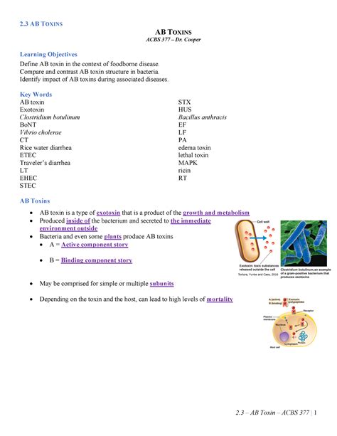 ab toxins margarethe cooper ab toxins acbs  dr cooper