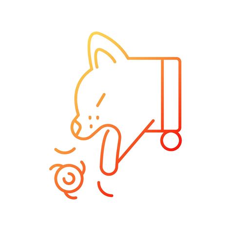 Hairballs gradient linear vector icon. Hair licking leftover. Cats