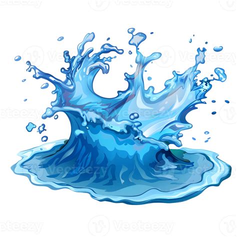 Water splash in cartoon style 46396575 PNG