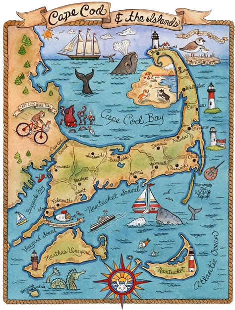 Map Of Cape Cod Art Print X