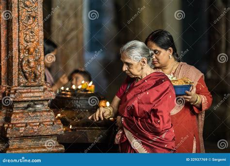 The Old Woman Is Praying In A Temple Editorial Stock Image Image Of