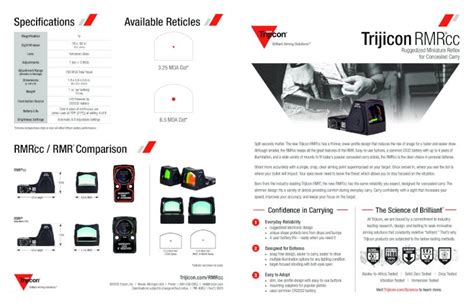 Pdf Available Reticles Trijicon Rmr Ccruggedized Miniature Reflex