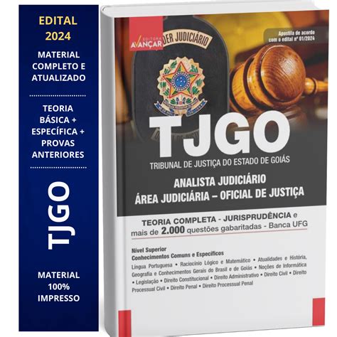 Tjgo Telefones E Endereços - Apostila Concurso TJGO 2024 - Oficial de Justiça - Completa e atual...