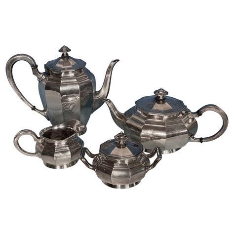 Art Deco Coffee And Tea Set Silver 835 Germany 1900 20 For Sale At