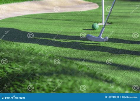 Mini Golf Club Ball And Hole Stock Photo Image Of Equipment Mini