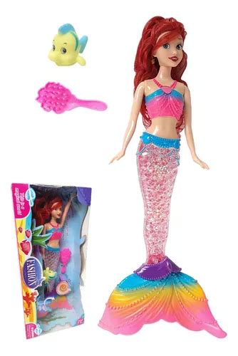 Muñeca Sirena Musical Canta Luces Arcoíris Accesorios Set Cuotas sin