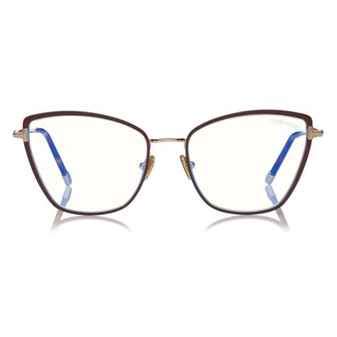 Tom Ford Cat Eye Optical Glasses Brown Ft5740 B Optical Glasses