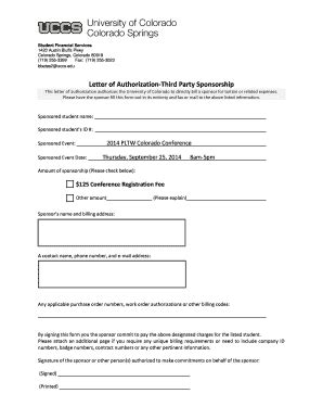 Fillable Online Uccs Letter Of Authorization Form University Of