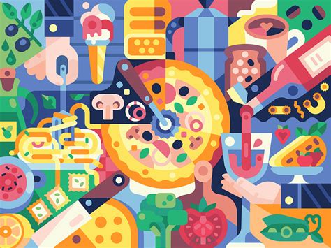 Italian Cuisine Poster by Alex Krugli on Dribbble