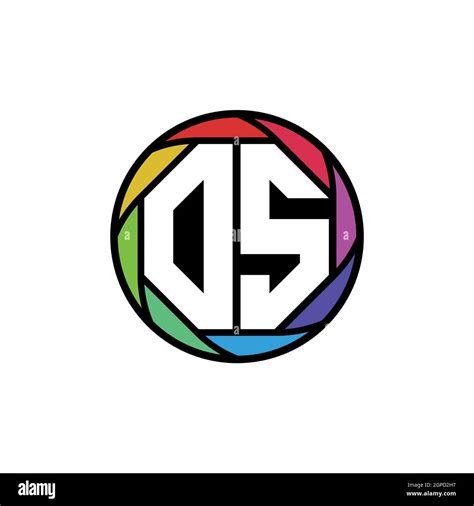 Os Monogram Logo Letter Geometric Polygonal Lens Rainbow Geometric