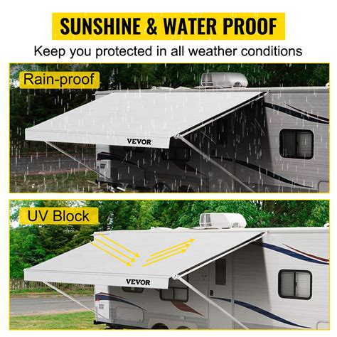 VEVOR RV Awning Fabric Replacement, 19 ft, 15oz Vinyl Waterproof Sun ...