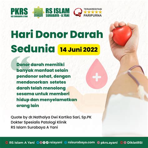 Hari Donor Darah Sedunia RS Islam Surabaya