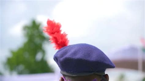 Closeup of an Indian police cap | Stock Video | Pond5