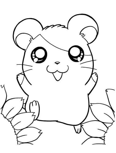 Coloriage Hamtaro Très Heureux télécharger et imprimer gratuit sur