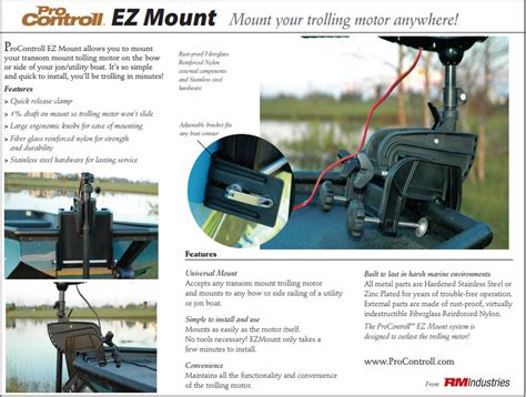 Hand Controlled Trolling Motor And Ez Mount By Pro Controll