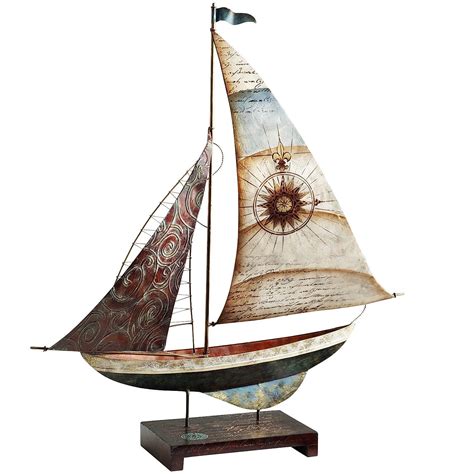 Capiz Metal Sailboat Ocean Home Decor Capiz Sailboat