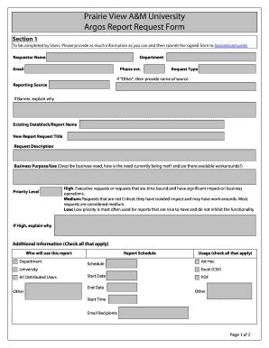 Fillable Online Argos Report Request Form Fax Email Print PdfFiller