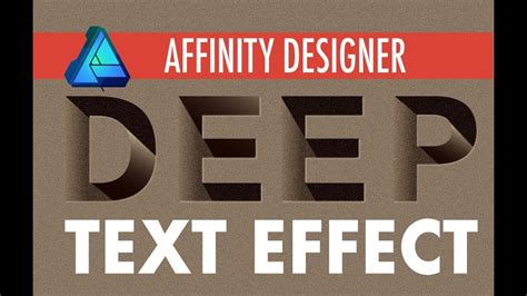 Affinity Designer How To Create A Deep Carved Text Effect Youtube