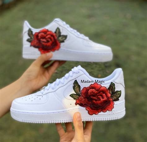 Embroidered Custom Air Force 1 Low Rose AF1 Customized Made to Order Woman Man Sneakers Handmade ...