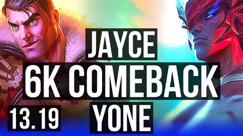 JAYCE Vs YONE MID Comeback Rank 12 Jayce Rank 30 KR Challenger