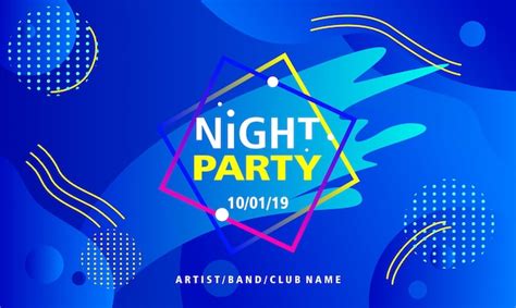 Premium Vector Night Party Poster Design Template On Blue Background