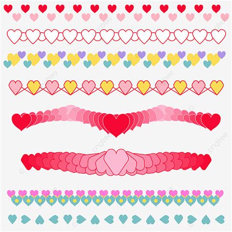 Line Border Divider Vector Design Images Heart Border Dividing Line