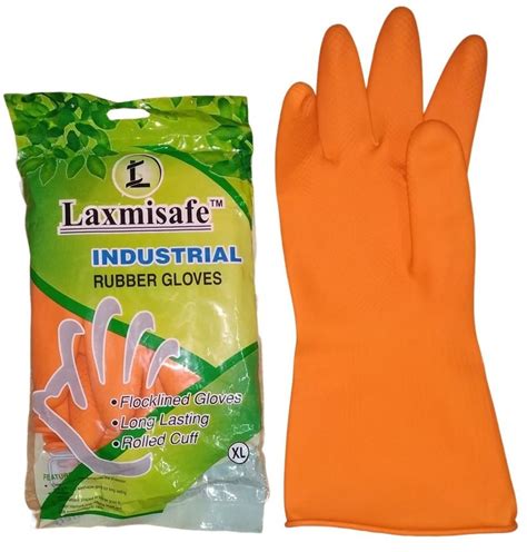 Washable Orange Laxmisafe Industrial Rubber Hand Gloves At Rs 32 Pair