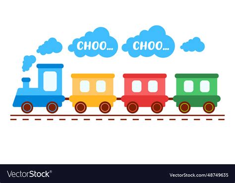 Cute toy train locomotive for kid Royalty Free Vector Image