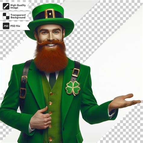 Premium PSD A Green Man With A Green Hat And A Green Leprechaun